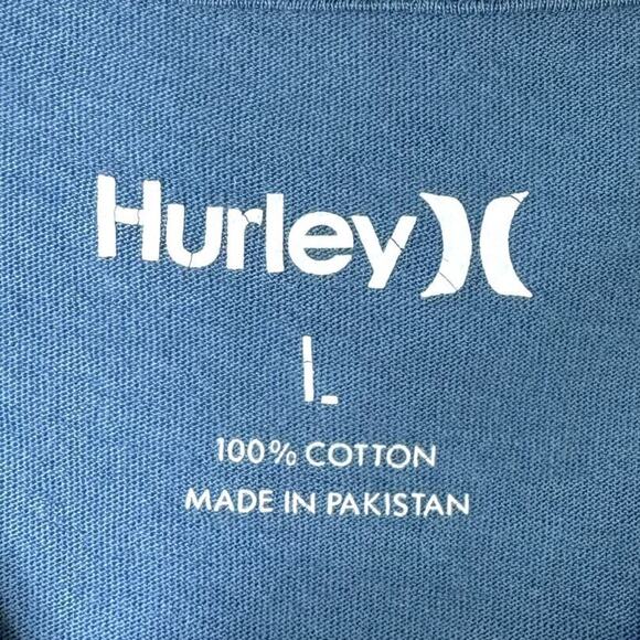 Hurley Hawaii Hibiscus Tropical Flower Graphic Blue T-Shirt Juniors's Size L - Picture 4 of 11